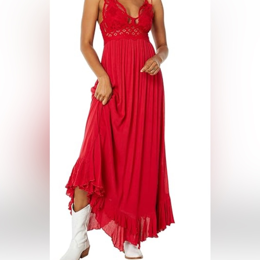 Extraordinary gorgeous-NWT Free People Elegant Red Lace Dress